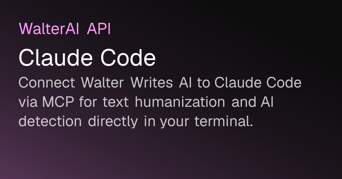 MCP Server for Claude Code | Walter Writes Setup
